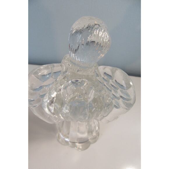 Christmas Glass Angel Holding Musical Instrument Candle Holder - Picture 5 of 7